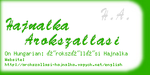 hajnalka arokszallasi business card